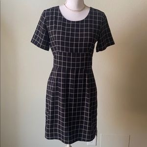 Aqua Checkered Short Sleeve Dress Size S